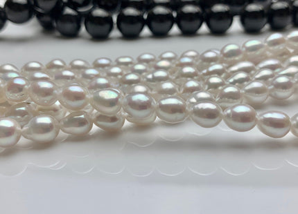 7x8-10 mm AAAA Natural White Freshwater Akoya Quality Pearl Beads Genuine Natural White Very High Luster Chinese Freshwater Pearls #1635