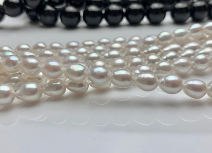 7x8-10 mm AAAA Natural White Freshwater Akoya Quality Pearl Beads Genuine Natural White Very High Luster Chinese Freshwater Pearls #1635