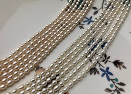 3-3.5x4 mm AAAA Natural White Rice Tiny Seed Freshwater Pearls High Luster Very Rare Genuine Natural Rice Freshwater Pearls 92 Pieces #P1802