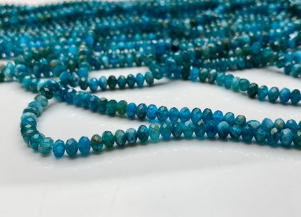 3x4 mm Natural Color Faceted Rondelle Apatite Gemstone Beads Quality Micro Faceted Apatite Gemstone Loose Beads # 2424