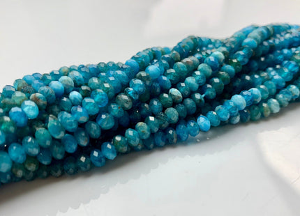 3x4 mm Natural Color Faceted Rondelle Apatite Gemstone Beads Quality Micro Faceted Apatite Gemstone Loose Beads # 2424