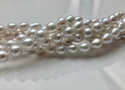 7x8-10 mm AAAA Natural White Freshwater Akoya Quality Pearl Beads Genuine Natural White Very High Luster Chinese Freshwater Pearls #1635