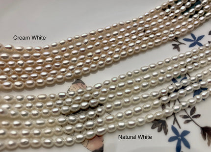 3-3.5x4 mm AAAA Natural White Rice Tiny Seed Freshwater Pearls High Luster Very Rare Genuine Natural Rice Freshwater Pearls 92 Pieces #P1802