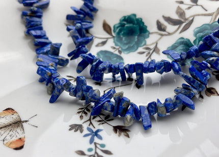 4-5x11-23 mm Natural Dark Blue Color Lapis Gemstone Beads Irregular Chips Shape Genuine Top Drilled Lapis Gemstone Loose Beads #4009
