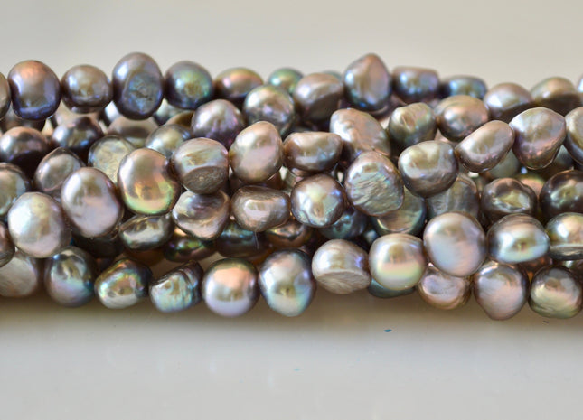 8-10mm Gray Pinkish Nugget Freshwater Pearl Beads Cultured Freshwater Pearls Genuine Natural Pearl #796