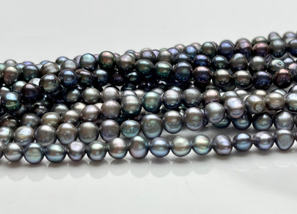 4-5 mm AA Gray Or Peacock Color Potato Freshwater Pearl Beads Genuine Cultured Freshwater Potato Pearl Beads 91 Pieces #P1530