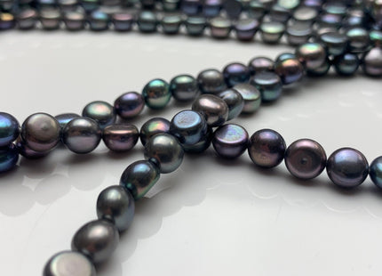 6.5-7 mm AA Button Freshwater Pearl Beads Round Nugget Shape Natural White/ Peacock / Olive Green Color Round Nuggets Pearl Beads #90