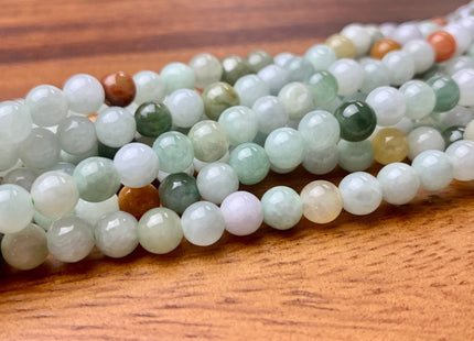 4mm 6mm 8mm 10mm Smooth Round Burmese Jade Beads Natural Green Color Burmese Jade Loose Beads 15.5 Inches Strand #2593