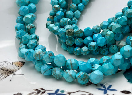 6mm 8mm Faceted Star Cut Multi Blue Brown Color Turquoise Gemstone Beads #4064