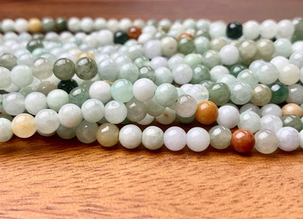 4mm 6mm 8mm 10mm Smooth Round Burmese Jade Beads Natural Green Color Burmese Jade Loose Beads 15.5 Inches Strand #2593