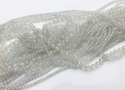 2mm 3mm 4mm AAA Micro Faceted Round White Topaz Gemstone Beads Genuine Natural White Topaz 15.5 Inches Strand #3813