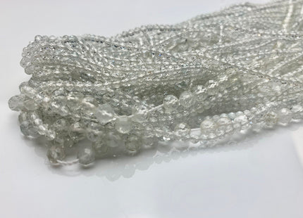 2mm 3mm 4mm AAA Micro Faceted Round White Topaz Gemstone Beads Genuine Natural White Topaz 15.5 Inches Strand #3813