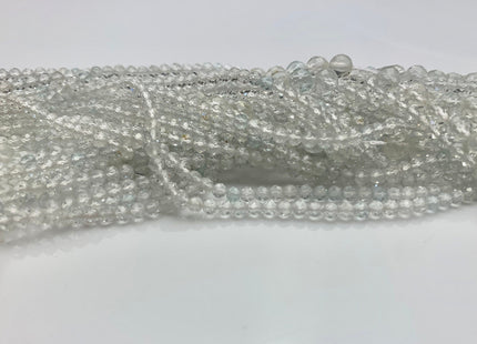2mm 3mm 4mm AAA Micro Faceted Round White Topaz Gemstone Beads Genuine Natural White Topaz 15.5 Inches Strand #3813