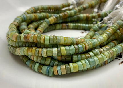 5-6mm 6-7mm 7-8mm AAA 100% All Natural Smooth Heishi Bumble Bee Opal Gemstone Multi Natural Yellow Green Brown Opal Beads 8 Inches #3195