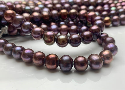 8-9 mm AA Large Hole Half Strand Purple Peacock Color Freshwater Pearl Beads Potato Shape Hole Size 2.2mm Genuine Freshwater Pearls #1720