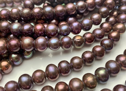 8-9 mm AA Large Hole Half Strand Purple Peacock Color Freshwater Pearl Beads Potato Shape Hole Size 2.2mm Genuine Freshwater Pearls #1720