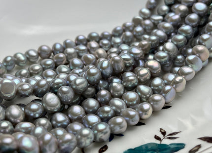8 mm AAAA High Quality Potato Nugget Freshwater Pearl Beads Pinkish Gray Color High Luster Smooth Genuine Freshwater Pearls 54 Beads #P1911