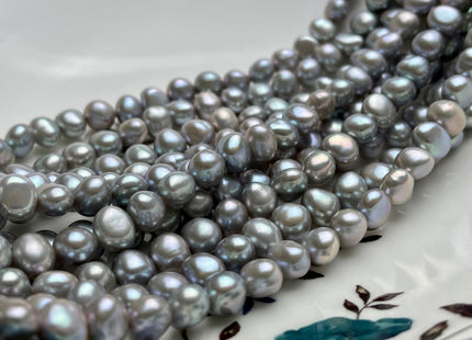 8 mm AAAA High Quality Potato Nugget Freshwater Pearl Beads Pinkish Gray Color High Luster Smooth Genuine Freshwater Pearls 54 Beads #P1911