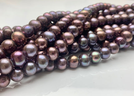 8-9 mm AA Large Hole Half Strand Purple Peacock Color Freshwater Pearl Beads Potato Shape Hole Size 2.2mm Genuine Freshwater Pearls #1720