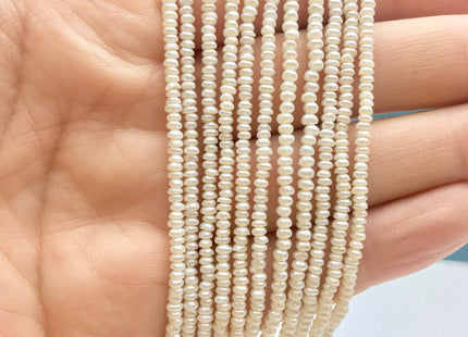 1.5x2-2.5 mm AAA Natural White OR Gray Tiny Freshwater Pearl Roundel/Button Shape Genuine Top Quality Freshwater Seed Pearl Beads #1119