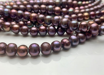 8-9 mm AA Large Hole Half Strand Purple Peacock Color Freshwater Pearl Beads Potato Shape Hole Size 2.2mm Genuine Freshwater Pearls #1720