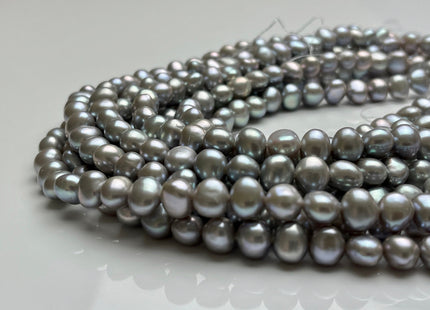 8 mm AAAA High Quality Potato Nugget Freshwater Pearl Beads Pinkish Gray Color High Luster Smooth Genuine Freshwater Pearls 54 Beads #P1911