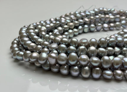 8 mm AAAA High Quality Potato Nugget Freshwater Pearl Beads Pinkish Gray Color High Luster Smooth Genuine Freshwater Pearls 54 Beads #P1911