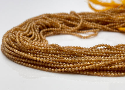 2 mm Faceted Round Tiny Orange Hessonite Garnet Gemstone Beads Genuine Natural Garnet Loose Beads 13 Inches Strand #4137