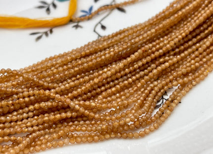 2 mm Faceted Round Tiny Orange Hessonite Garnet Gemstone Beads Genuine Natural Garnet Loose Beads 13 Inches Strand #4137