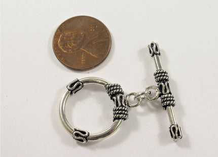 21 mm .925 Sterling Silver Toggle Clasp,Oxidized Textured Sterling Silver Toggle .925 Sterling Silver Toggle, Silver Toggle Clasp #10334