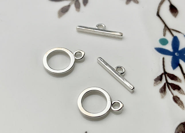 8x10 mm 925 Sterling Silver Toggle Clasp Genuine 925 Sterling Silver Toggle Findings With Litter Round Shape Design DIY Jewelry #10127