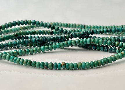 4 mm 100% Natural Smooth Rondelle Turquoise Gemstone Beads Multi Turquoise Green Blue Turquoise Beads 16 Inches Strand #4242