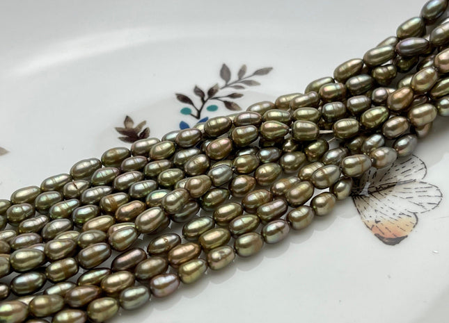 4x5.5 mm AA Purple OR Champagne Color Rice / Oval Freshwater Pearls Genuine Freshwater Pearl Beads Freshwater Seed Pearls #1215