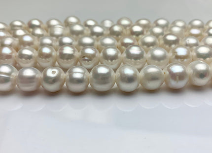 10-11 mm Large Hole Natural White Potato Freshwater Pearl Beads Hole Size 2.2 mm Large Hole Beads Large Hole White Pearls #1466