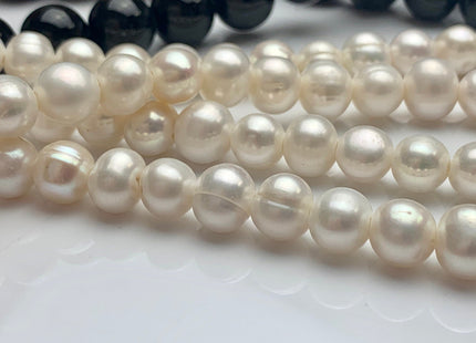 10-11 mm Large Hole Natural White Potato Freshwater Pearl Beads Hole Size 2.2 mm Large Hole Beads Large Hole White Pearls #1466