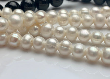 10-11 mm Large Hole Natural White Potato Freshwater Pearl Beads Hole Size 2.2 mm Large Hole Beads Large Hole White Pearls #1466