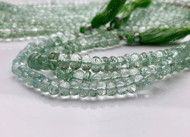 6mm 8mm AAA 100% Natural Faceted Rondelle Green Amethyst Gemstone Beads Top Quality Natural Green Amethyst Beads 8 Inches Strand #2497