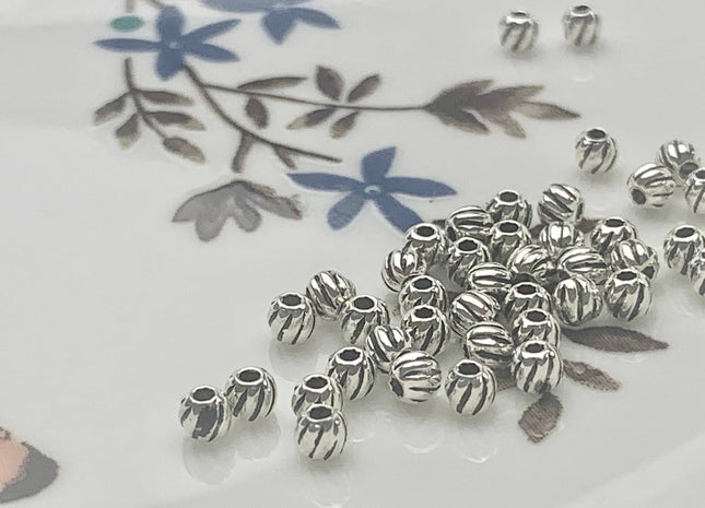 5 Pieces 2.5mm 3.5mm 5mm 925 Sterling Silver Tibetan Style Silver Spacer Ball Genuine Sterling Silver Large Hole Bali Antique Beads #10156