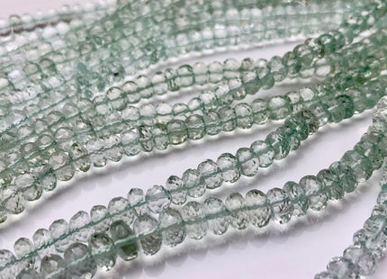 6mm 8mm AAA 100% Natural Faceted Rondelle Green Amethyst Gemstone Beads Top Quality Natural Green Amethyst Beads 8 Inches Strand #2497