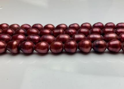 9x10-11 mm Large Hole Rice / Oval Dusty Rose Pink Color 2.2 mm Hole Pearl Bead Genuine Large Hole Freshwater Pearls #1535