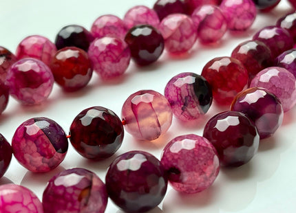 16 mm Faceted Round Fire Agate Gemstone Beads Heat Treated Multi Purple Color Natural Gemstone Fire Agate 15.5 Inches Strand #4044