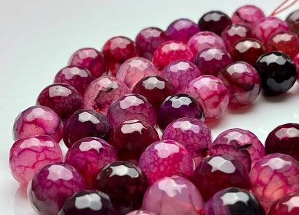 16 mm Faceted Round Fire Agate Gemstone Beads Heat Treated Multi Purple Color Natural Gemstone Fire Agate 15.5 Inches Strand #4044