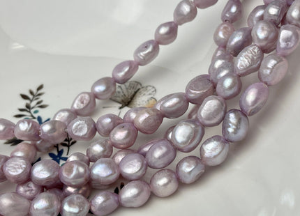 9x11-12mm AA Half Strand Large Hole Lavender Purple Color Freshwater Rice Nugget Pearl 2.2mm High Luster Lilac Pearl #P2318