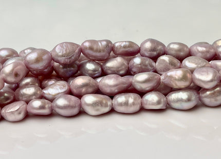 9x11-12mm AA Half Strand Large Hole Lavender Purple Color Freshwater Rice Nugget Pearl 2.2mm High Luster Lilac Pearl #P2318