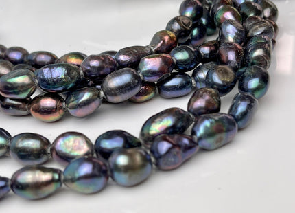 10x11-13mm AA Half Strand Large Hole Copper Brown Color Freshwater Rice Nugget Pearl Hole Size 2.2mm High Luster Chocolate Pearl #P2321