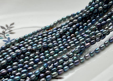 2.5-3x4 mm AA Rainbow Peacock Color Rice Tiny Seed Freshwater Pearls High Luster Seed Freshwater Pearls Genuine Tiny Quality Pearls #P2144