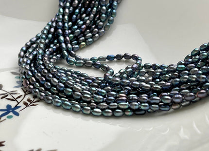 2.5-3x4 mm AA Rainbow Peacock Color Rice Tiny Seed Freshwater Pearls High Luster Seed Freshwater Pearls Genuine Tiny Quality Pearls #P2144