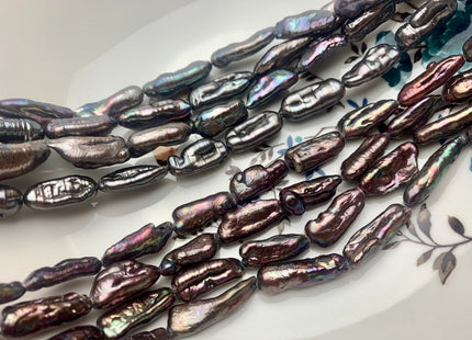 8-10x20-25 mm Peacock Or Brown Freshwater Biwa/Stick Pearls, Genuine Peacock Brown Biwa Stick Freshwater Pearls #P1160