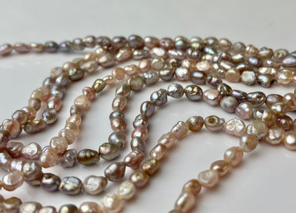 4.5x5-6mm Natural Mauve Pink Potato Nugget Freshwater Pearl Bead Genuine Freshwater Pearl Tiny Mauve Nugget Cultured Seed Pearl Beads #P2313