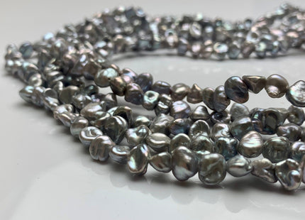 7-8mm 10-11mm AA Gray Color Keshi Freshwater Nugget Pearl Beads Center Drilled Gray Keshi Nuggets Genuine Gray Keshi Freshwater Pearl #346
